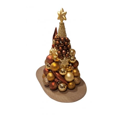 Cône en polystyrène à pied, hauteur 54 cm, avec support, base diam. 15 cm, sapin à décorer