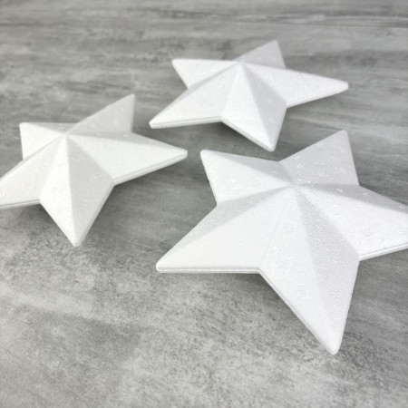 Set mit 3 Sternen aus Styropor 15 cm, winterliche Weihnachtsdekoration