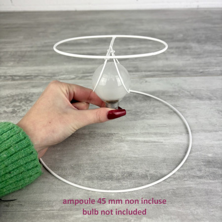 Lampshade round clip clamp, diameter 12 cm and circle 20 cm, in anti-corrosion epoxy