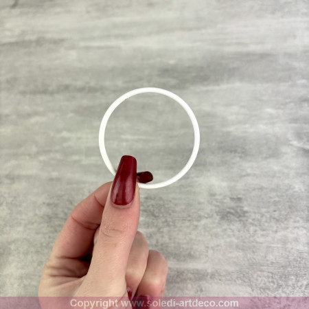 Lot de 10 petits Cercles métalliques blanc diam. 5 cm pour abat-jour, Anneau epoxy Attrape rêves