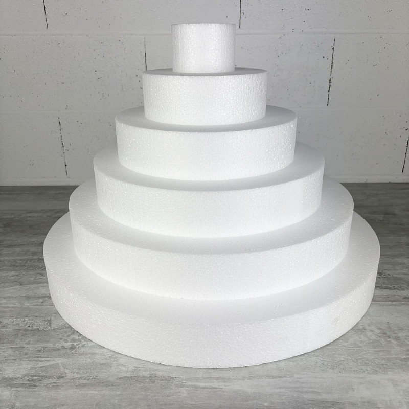 Pièce montée XXL en polystyrène haute densité, hauteur 42 cm, base 60 cm, 6 étages