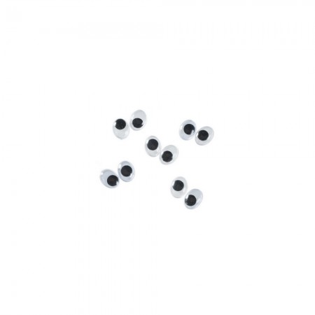 Lot de 10 Yeux Ovales 7x5mm, à pupille mobile, en plastique, 5 paires à coller