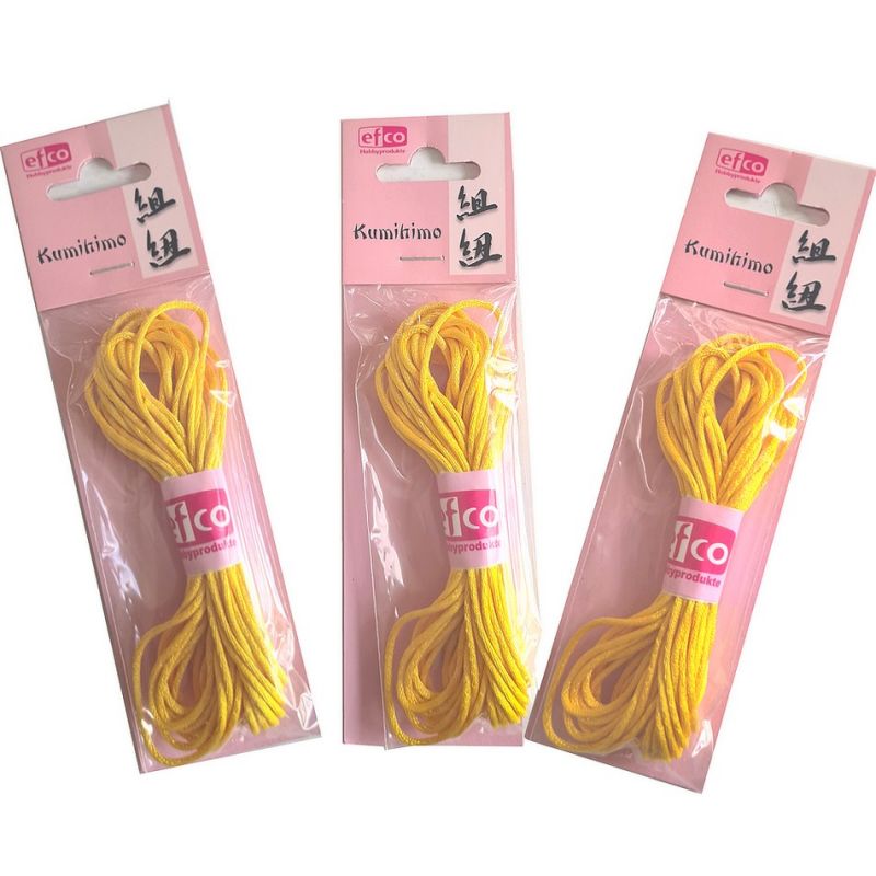 18 mètres Cordelette à tresser en satin, diam. 1,5 mm, 3x6 mètres, sous blister