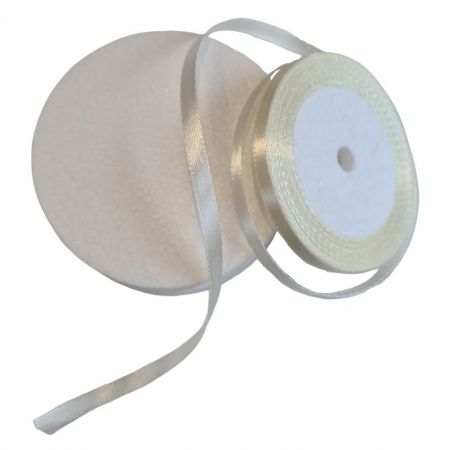 Doppelseitiges Satinband, Elfenbein, Breite 6 mm, Länge 22 m, dekorative Hochzeitsrolle, Kurzwaren