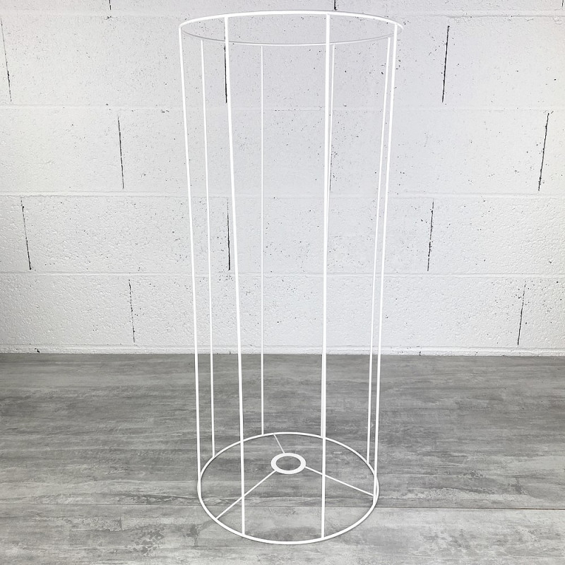 Armature Ronde blanche pour Abat-jour, Hauteur 70 cm et Diam. 30 cm, Douille E27, 38mm, colonne