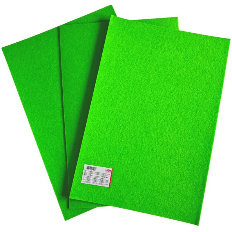 Lot of 12 assortited colors Felt sheets for decorations, 20 x 30 cm x ~1,0 mm, ~120 g/m²