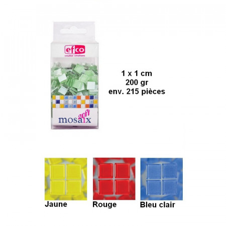 Mosaiques Cailloux de Verre, 1 cm x 1 cm, env. 215 pièces, 200 g