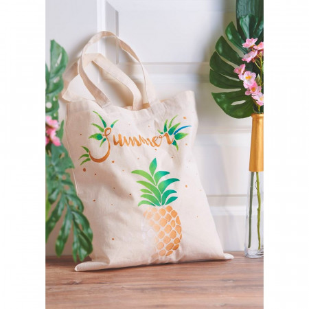 Sac en coton naturel, anses courtes, Cabas à customiser, dim. 38 x 42 cm