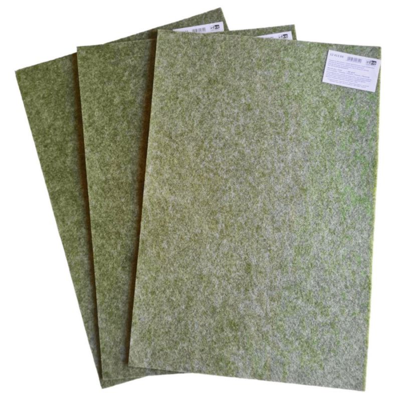 3 Coupons de feutrine pour décoration, Vert olive moucheté, 30 x 45 cm x 2 mm, 350 g/m², Feutre 100% polyester