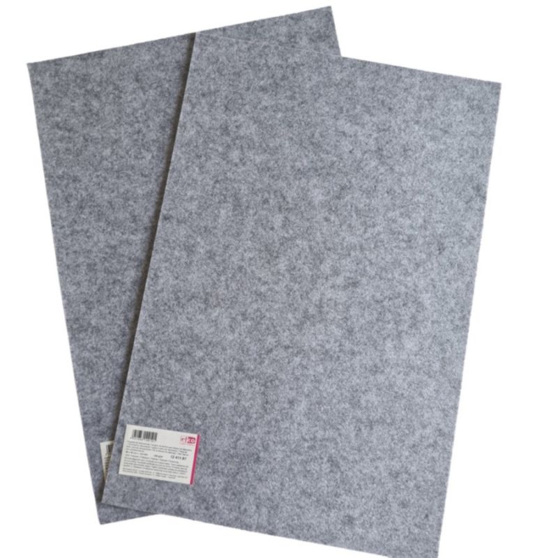 2 Coupons de feutrine pour décoration, Gris moucheté, 30 x 45 cm x 2 mm, ~350 g/m², Feutre 100% polyester