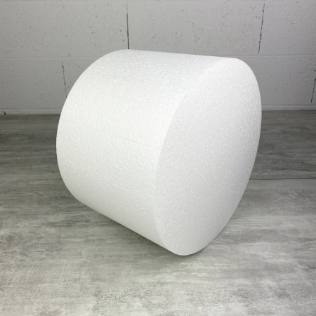 Cylindre en polystyrène diam. 20 x haut. 20 cm, Colonne en Styropor blanc pour présentoir, de densité Pro, 28 kg/ m3