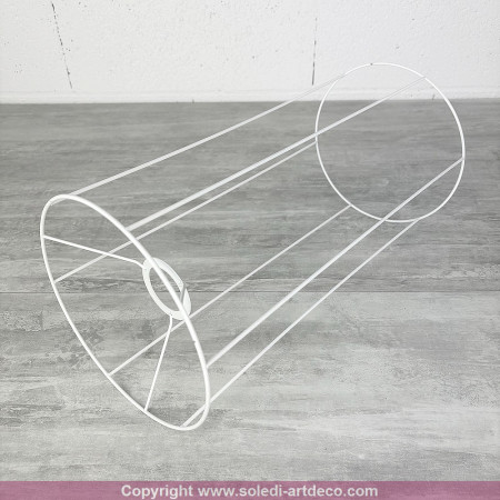 Armature Ronde blanche pour Abat-jour, Hauteur 40 cm et Diam. 20 cm, Douille E27, 38mm, colonne