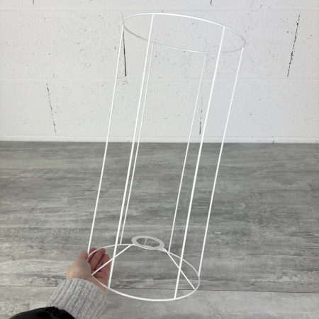 Armature Ronde blanche pour Abat-jour, Hauteur 40 cm et Diam. 20 cm, Douille E27, 38mm, colonne