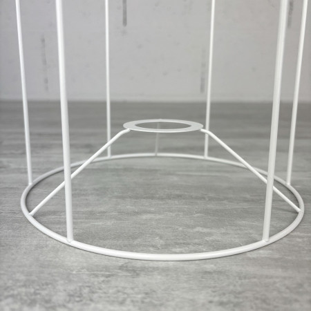 White Round Frame for Lampshade, Height 40 cm and Diam. 20 for E27 Socket, 38mm