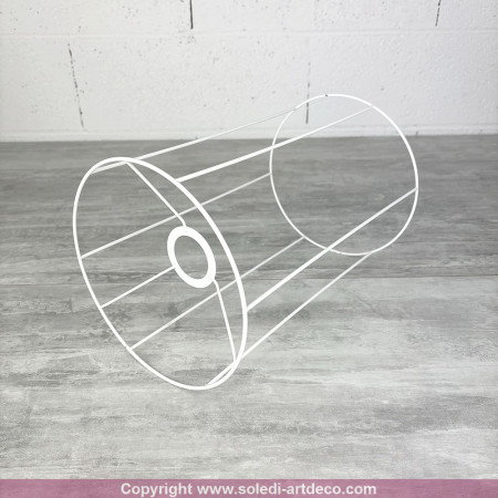 Armature Ronde blanche pour Abat-jour, Hauteur 30 cm et Diam. 20 cm, Douille E27, 38mm, colonne