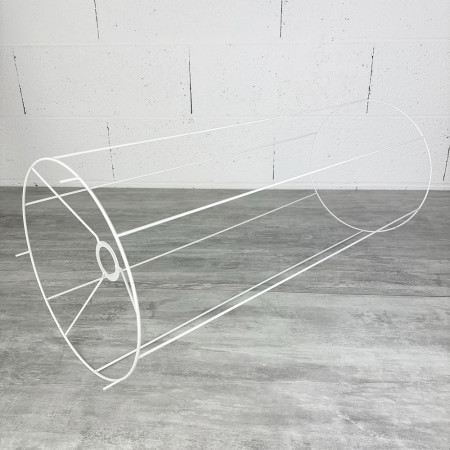 Armature Ronde blanche à pieds pour lampe, Hauteur 72 cm et Diam. 30 cm, Douille E27, 38mm, colonne