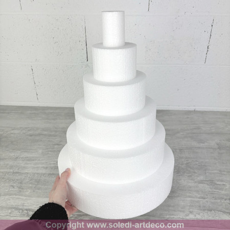 Styropor Torten-Dummy, 42 cm Gesamthöhe, Basis 30 cm Durchmesser, hohe Materialdichte