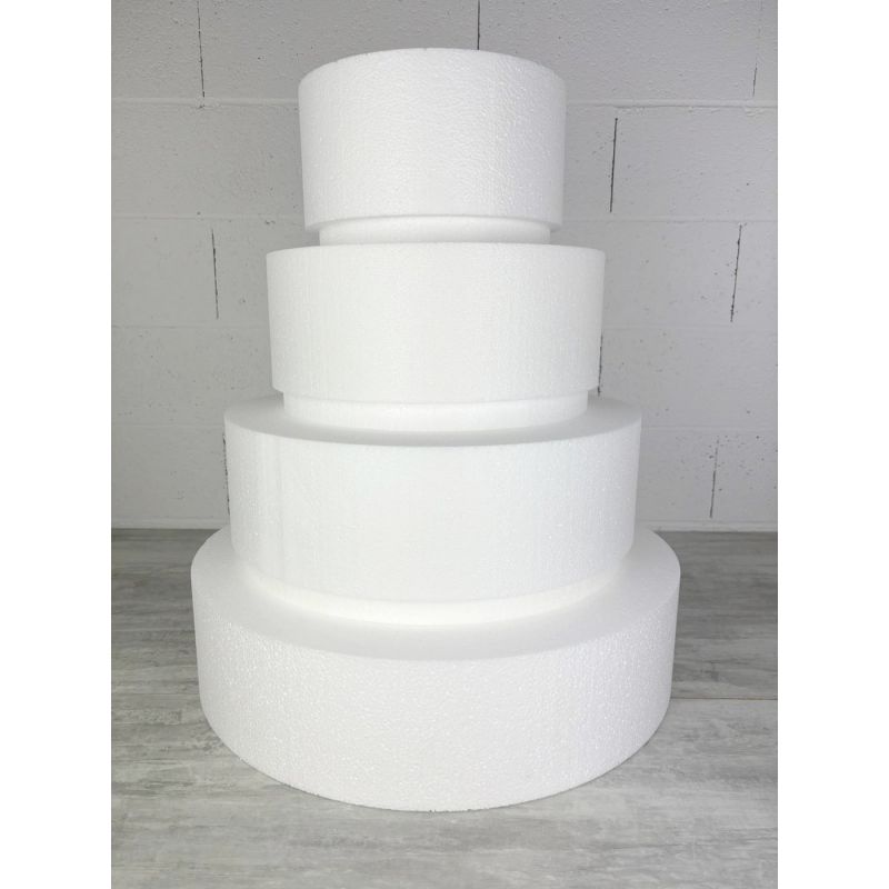 Pièce montée Wedding Cake, Hauteur 70 cm, Base Ø 60cm à 30cm, 4 étages en Polystyrène