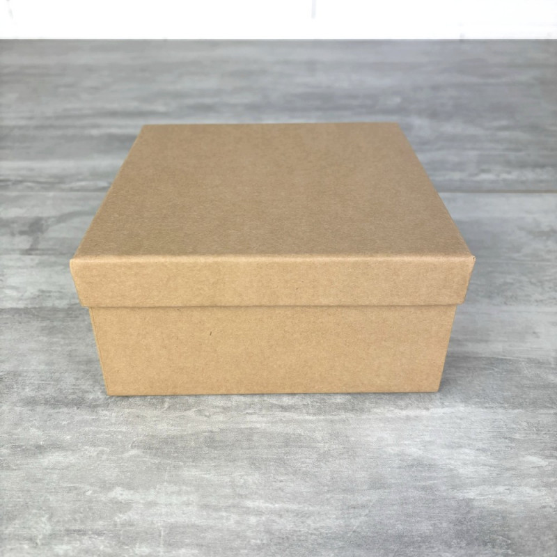 Große Box quadratisch, mit Deckel, in Pappkarton, Seite 15,5 cm und 7,5 cm hoch