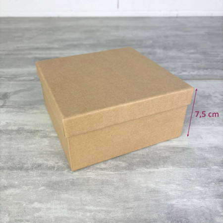 Große Box quadratisch, mit Deckel, in Pappkarton, Seite 15,5 cm und 7,5 cm hoch
