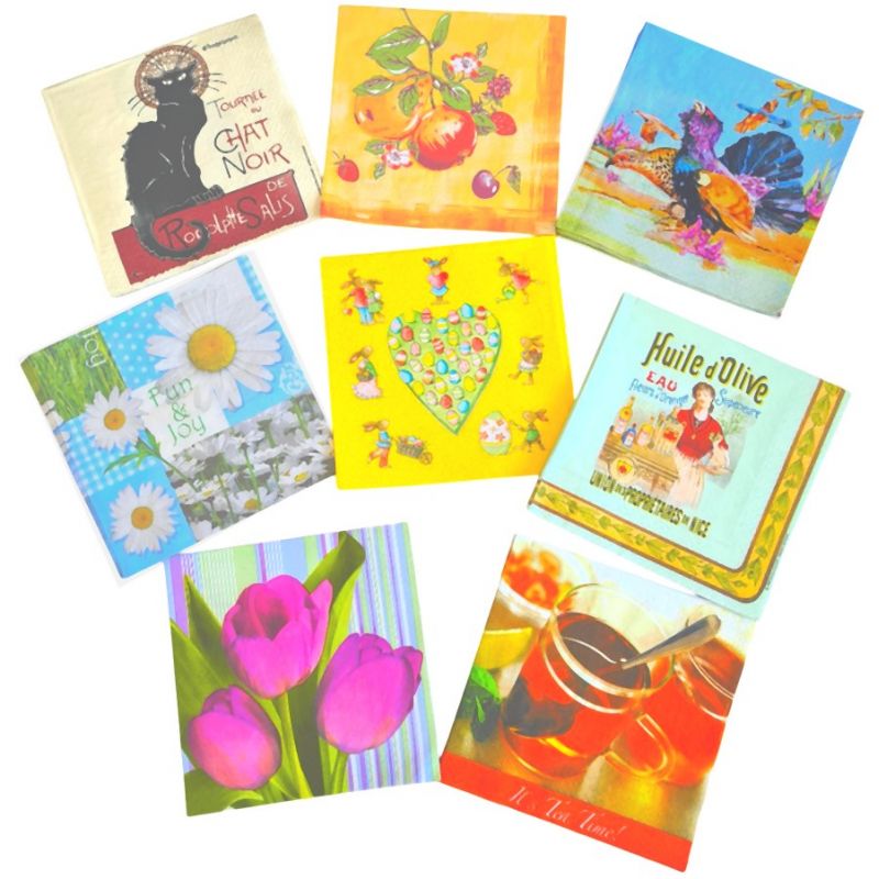 37 Nature theme paper napkins, animals, events, for decoupage, scrapbooking, DIY workshop, 33x33 cm