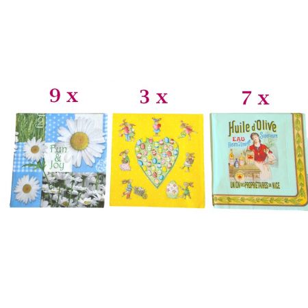 Lot 37 Serviettes en papier Thème Nature, animaux, évènements, pour serviettage, scrapbooking, atelier bricolage, 33x33 cm