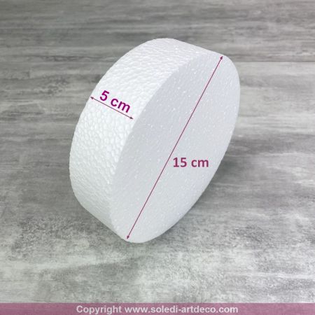 Styroporscheibe, Dicke 4 cm, 15 cm Durchmesser, hohe Materialdichte 28 kg/m3
