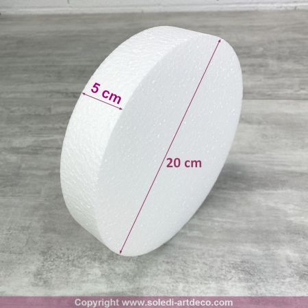 Styroporscheibe, Dicke 5 cm, 20 cm Durchmesser, hohe Materialdichte 25 kg/m3