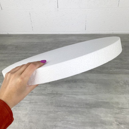 Disque épaisseur 5 cm, diamètre 50 cm, polystyrène pro haute densité, 25 kg/ m3