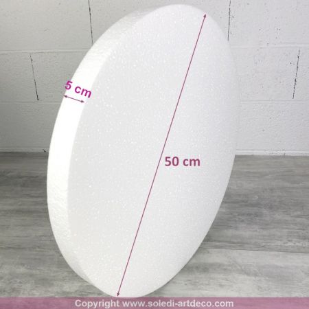 Polystyrene disk, thickness 5 cm, diameter 50 cm, high density 25 kg/m3