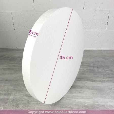 Polystyrene disk, thickness 5 cm, diameter 45 cm, high density 25 kg/m3