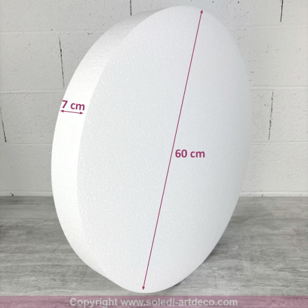 Disque épaisseur 7 cm, diamètre 60 cm, polystyrène pro haute densité, dummy