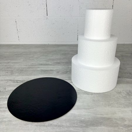 Petite pièce montée Haut. 30 cm en polystyrène, Base Ø 20cm à 10cm, 3 disques de 10cm de Haut, pour gâteau Styropor, avec platea