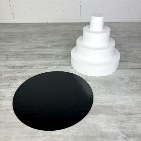 Petite pièce montée Haut. 20 cm en polystyrène, Base Ø 20cm à 5cm, 4 disques de 5cm de Haut,plateau doré réversible