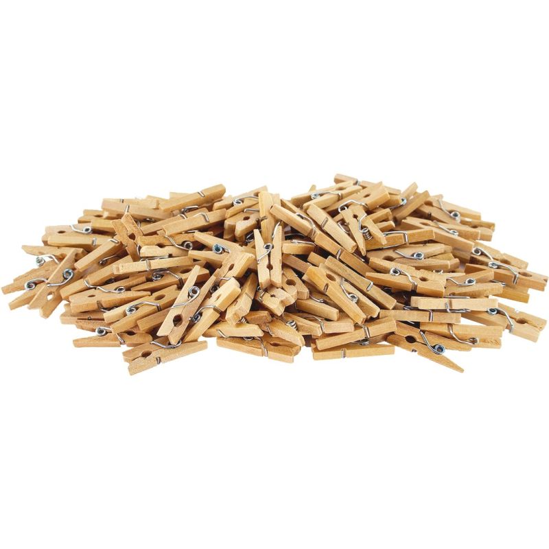 Lot de 100 minis Pinces à linge Long. 2.5 cm, 8x3 mm, en bois brut, pour une déco champètre