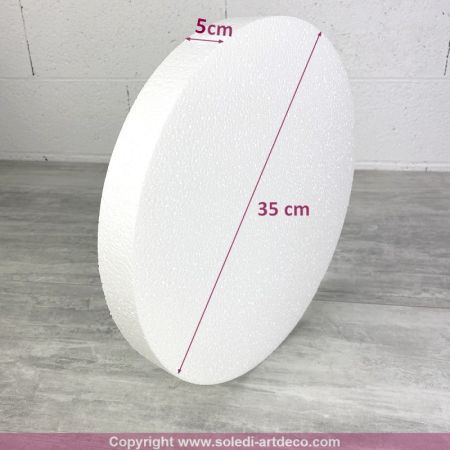 Styroporscheibe, Dicke 5 cm, 35 cm Durchmesser, hohe Materialdichte 25 kg/m3