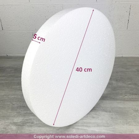 Polystyrene disk, thickness 4 cm, diameter 40 cm, high density 28 kg/m3 dummy