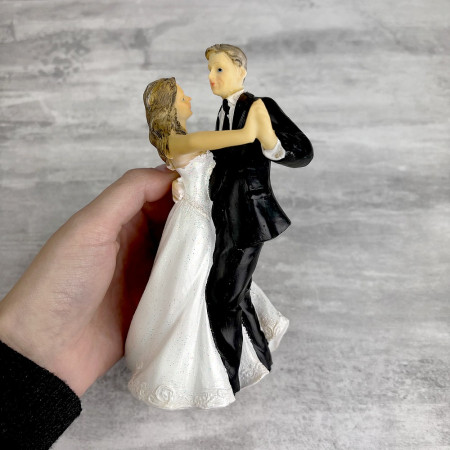 Figurine Couple Marié souvenirs d'antan, hauteur 15,5 cm, personnes matures dansant la valse séniors