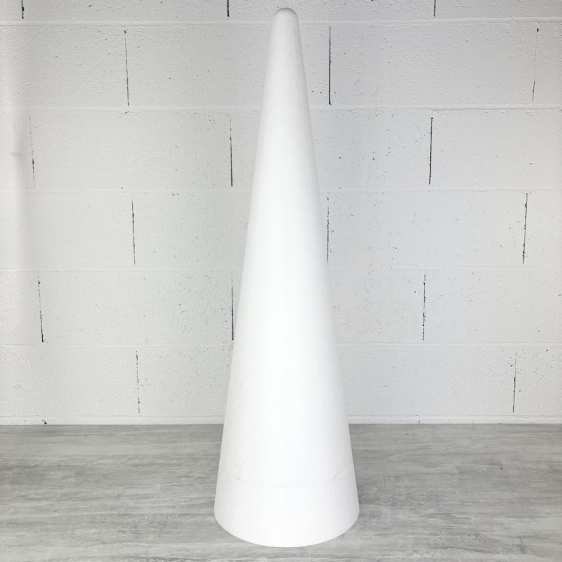 Grand Cône XL 90 cm, diamètre base 27,5 cm, Présentoir polystyrène haute densité, 2 parties, macarons, choux