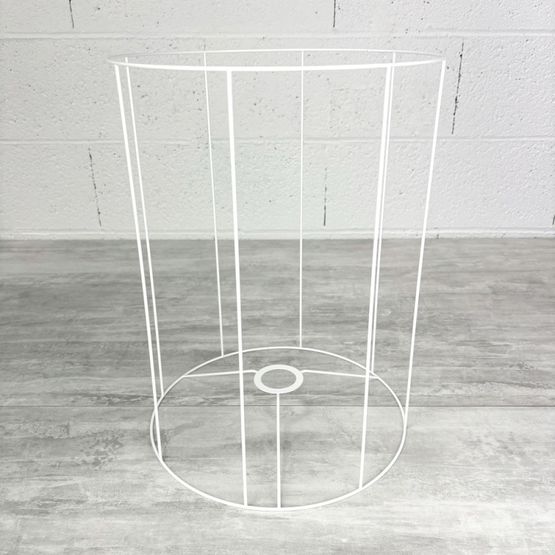 Weißer runder Rahmen für Lampenschirm, Höhe 40 cm und Diameter 30 cm für E27 Fassung, 38mm