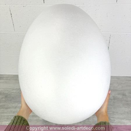 Oeuf Géant en polystyrène plein, 50 cm, avec support, non séparable, Styropor pâques