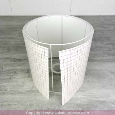 Kit polyphane et Armature Ronde blanche pour Abat-jour, Cylindre Hauteur et Diam. 20 cm, Diam. Douille E27, 38 mm