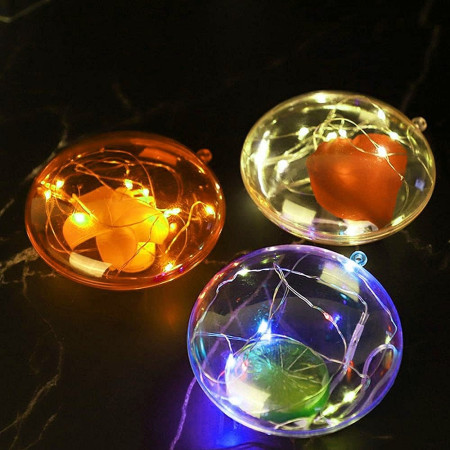 Lot de 5 Médaillons diamètre 9 cm, boule plate plastique transparent, Contenant alimentaire sécable