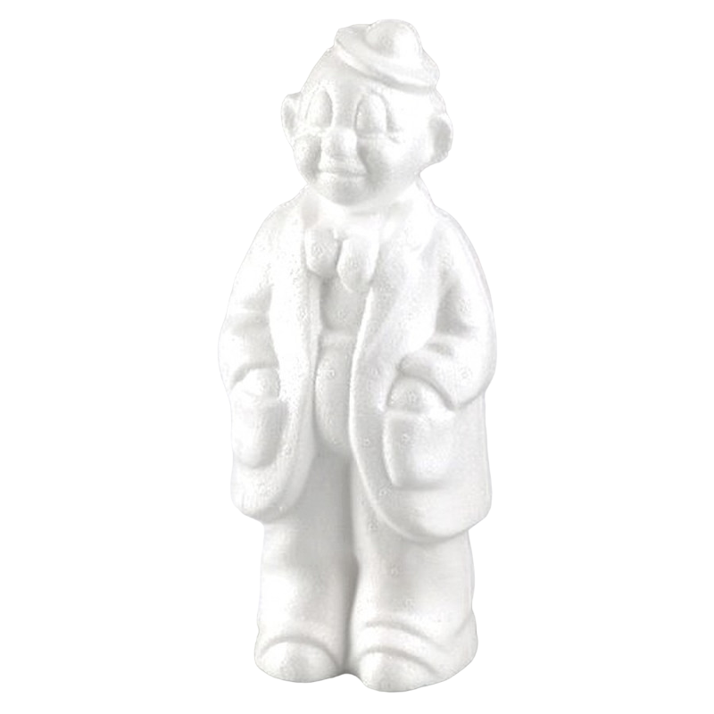 Clown en polystyrène, Personnage de Cirque, Hauteur 24 cm