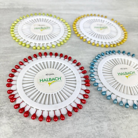 Lot de 160 petites épingles perles colorées, longueur 3,8 cm, aiguilles têtes nacrées