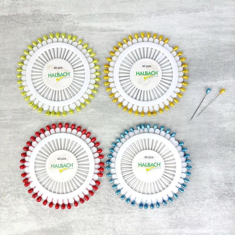 Lot de 160 petites épingles perles colorées, longueur 3,8 cm, aiguilles têtes nacrées