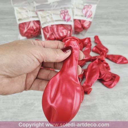Set aus 24 Luftballons, Perlmuttfuchsia, Diam. 30 cm, Naturlatex, Taufe Hochzeit Geburtstag