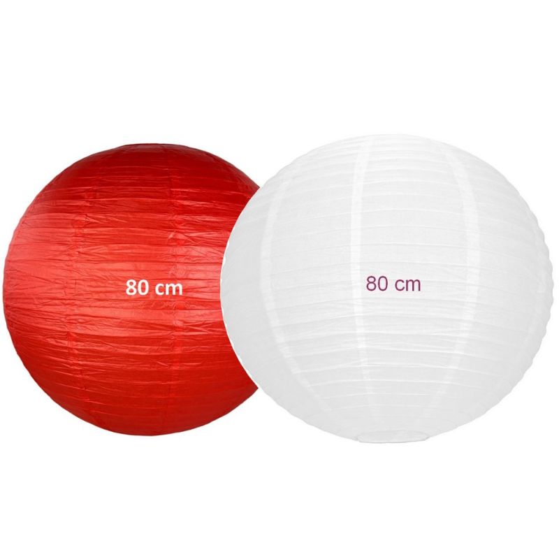 Maxi Japanese lantern, red, chinese paper ball lantern, diameter 80cm, to hang up