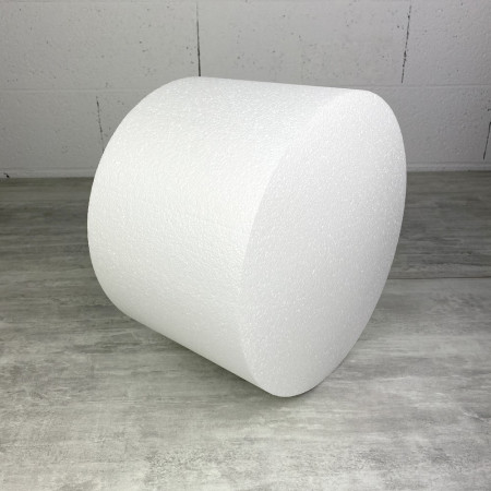 Disque épaisseur 20 cm, diamètre 25 cm, support dummy en Styropor blanc