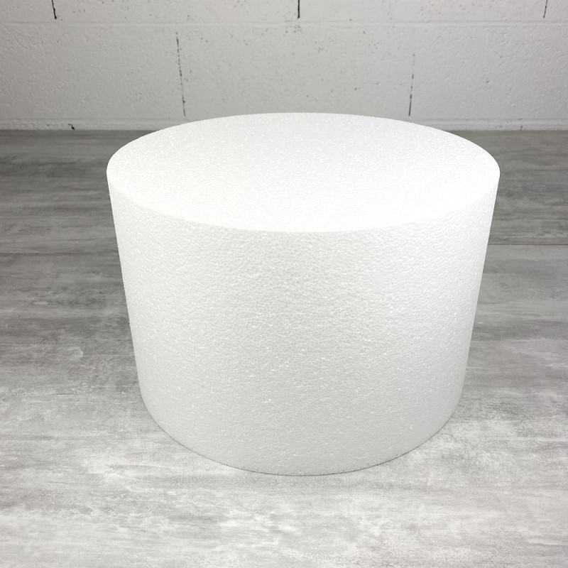 Disque épaisseur 20 cm, diamètre 25 cm, support dummy en Styropor blanc